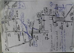 maped out all routes because google map did not work in Vietnam 2009